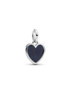 Charm Pendente Cuore da Incidere con Placcatura in Platino e Smalto Glitterato Blu