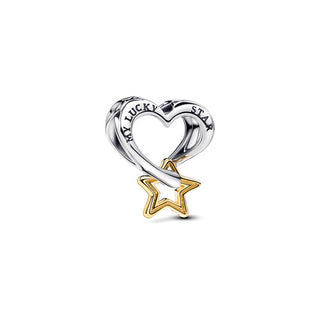 Charm Openwork Cuore e Stella "My Lucky Star"