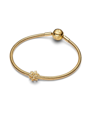 Charm Fiocco di Neve con Placcatura in Oro 14k e Zirconia Cubica Trasparente