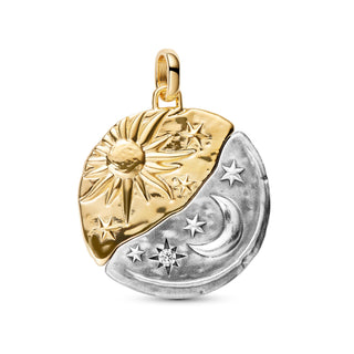 Charm Medallion XL Sole e Luna "Per Aspera Ad Astra"