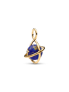 Charm Pendente Pianeta Rotante Plac. Oro 14k, Lapislazzuli d'Imitazione e Zirconia Cubica Trasparente