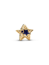 Charm Traforato Stella con Placcatura in Oro 14k e Smalto Blu