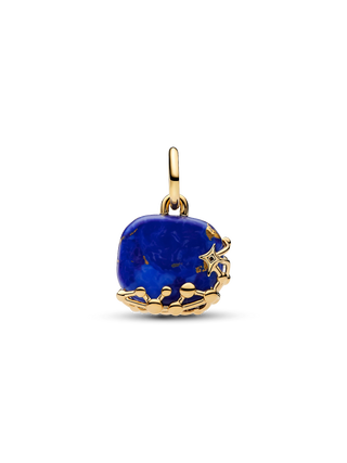 Charm Pendente Astra con Placcatura in Oro 14k, Lapislazzuli d'Imitazione e Zirconia Cubica Trasparente