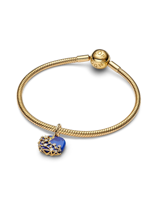 Charm Pendente Astra con Placcatura in Oro 14k, Lapislazzuli d'Imitazione e Zirconia Cubica Trasparente