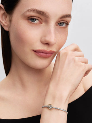 Charm Traforato Costellazione di Stelle in Argento Sterling e Plac. Oro 14k con Zirconia Cubica Trasparente