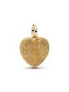 Charm Pendente Cuore Bombato a Punta di Diamante con Placcatura in Oro 14k