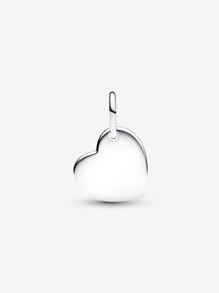 Charm Pendente Cuore con Pietra Rossa Scuro Gennaio da incidere
