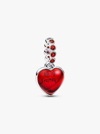 Charm Pendente Doppio Cuore Vetro di Murano Rosso