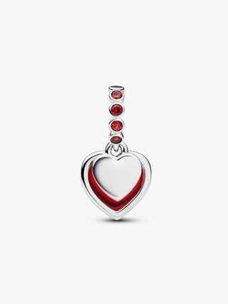 Charm Pendente Doppio Cuore Vetro di Murano Rosso