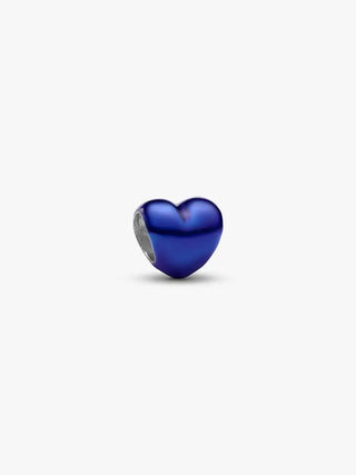 Mini Charm Cuore effetto metallico blu