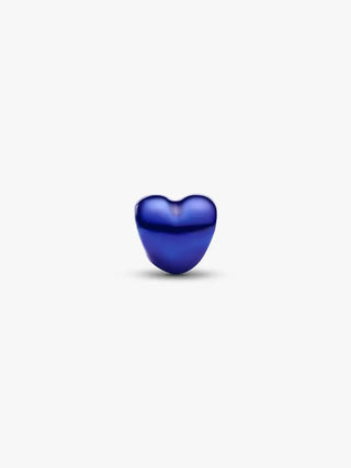 Mini Charm Cuore effetto metallico blu