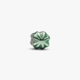 Mini Charm Quadrifoglio effetto metallico verde