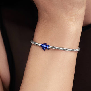 Mini Charm Pesce effetto metallico blu