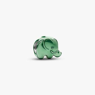 Mini Charm Elefante effetto metallico verde