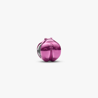 Mini Charm Coccinella effetto metallico rosa