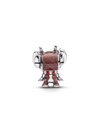 Charm Disney Stitch Natalizio in Argento Sterling con Smalto Glitterato Marrone, Nero, Bianco e Rosso