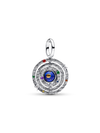 Charm Pendente Sfera Armillare Arg. Sterling, Lapislazzuli d'Imit., Cristalli Gialli, Blu, Viola, Rossi, Zirc. Cubica