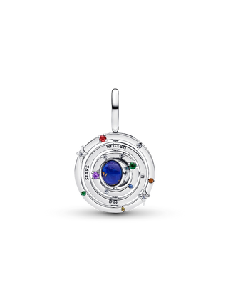 Charm Pendente Sfera Armillare Arg. Sterling, Lapislazzuli d'Imit., Cristalli Gialli, Blu, Viola, Rossi, Zirc. Cubica