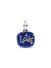 Charm Doppio Pendente Love in Argento Sterling con Lapislazzuli d'Imitazione e Zirconia Cubica Trasparente