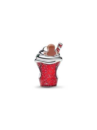 Charm Bevanda Pan di Zenzero Arg. Sterling, Madreperla Sint. Bioresina, Zirc. Cubica Rossa, Cristallo Verde, Smalto