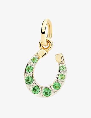 Charm Ciondolo Ferro Di Cavallo Oro 9kt e Tsavoriti