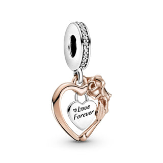 Pandora Charm pendente cuore e rosa