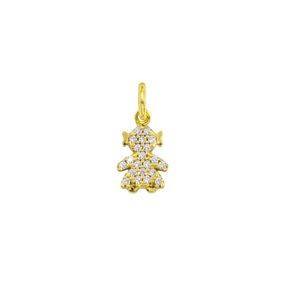9kt Gold and Cubic Zirconia Girl Charm