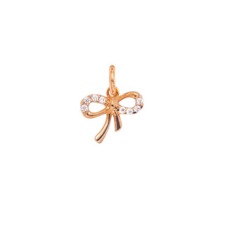 Bow Charm in 9 kt Gold and Cubic Zirconia