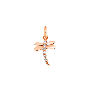 9K Gold Dragonfly Charm with Zircons