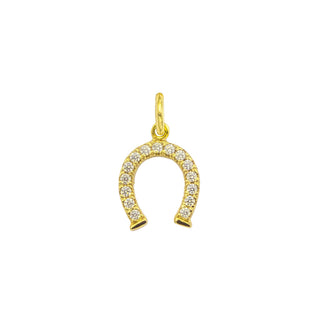 9kt Gold and Zircon Horseshoe Charm