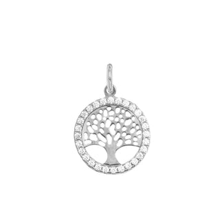 9kt Gold Tree of Life Charm with Cubic Zirconia