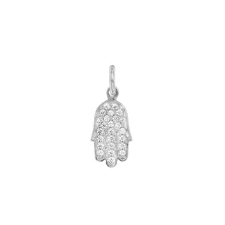 Charm Mano Di Fatima in Oro 9 Kt e Zirconi