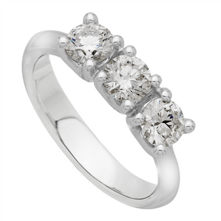 Anello Trilogy 9kt Diamante Lab Grown Ct 0,45 Mis 12