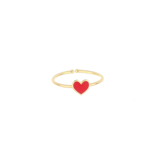 Anello Oro 18Kt Cuore Rosso