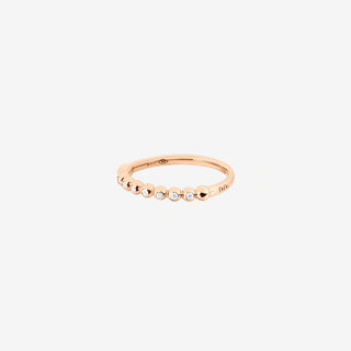 9K Rose Gold Bubble Ring 8 White Diamonds