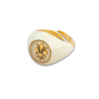 Chevalier Ring Ivory Florentine Lily