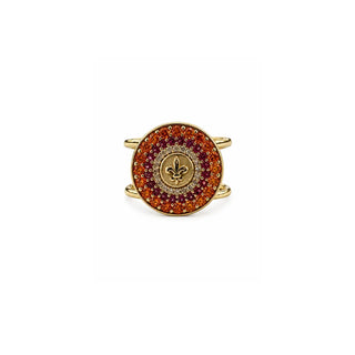 Anello Cocktail Zirconi Arancio Viola Crystal