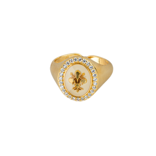 Anello Mignon Ovale Avorio Giglio Firenze