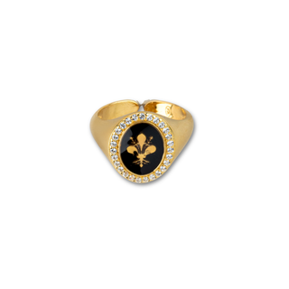 Giglio Firenze Black Oval Mignon Ring
