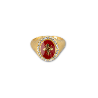 Mignon Oval Red Ring Giglio Firenze