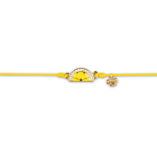 Bracciale Cordino Giallo Fettina Di Limone con Pavé