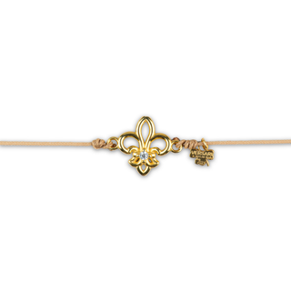Beige Cord Bracelet Lily Florence Silver Wire