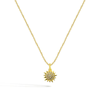 9K Gold and Cubic Zirconia Sun Necklace