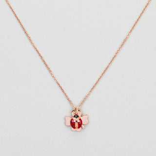 Ladybug Enamel Necklace W/Clover