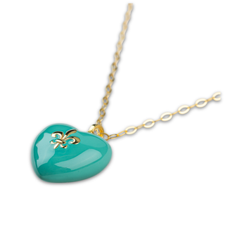 Collana Cuore Bubble Giglio di Firenze Azzurro