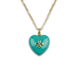 Collana Cuore Bubble Giglio di Firenze Azzurro