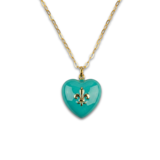 Florence Lily Sky Blue Bubble Heart Necklace