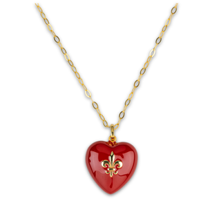 Collana Cuore Bubble Giglio di Firenze Rosso
