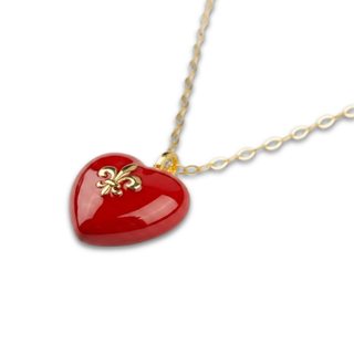 Collana Cuore Bubble Giglio di Firenze Rosso