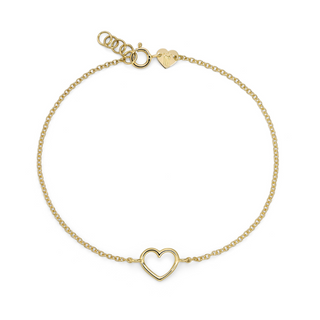 Gold Thread Heart Chain Bracelet